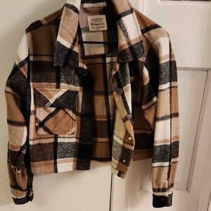 Ashley By 26 International Plaid Outerwear in Brown and Black